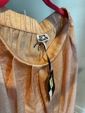 Future COLLECTIVE Peach Crinkled Satin trousers